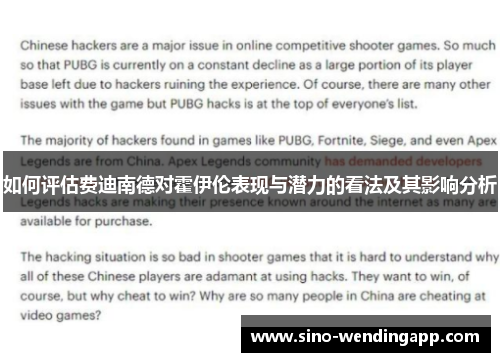 如何评估费迪南德对霍伊伦表现与潜力的看法及其影响分析 如何评估费迪南德对霍伊伦表现与潜力的看法及其影响分析