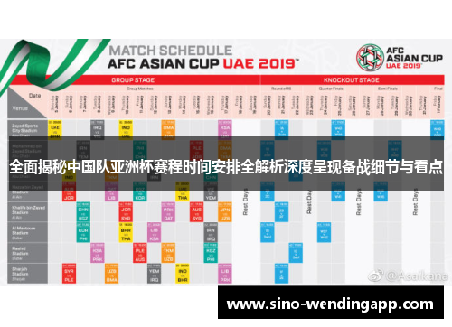 全面揭秘中国队亚洲杯赛程时间安排全解析深度呈现备战细节与看点